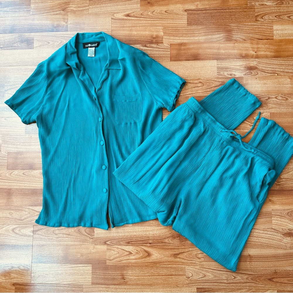 Vintage Sag Harbor Aqua pant suit